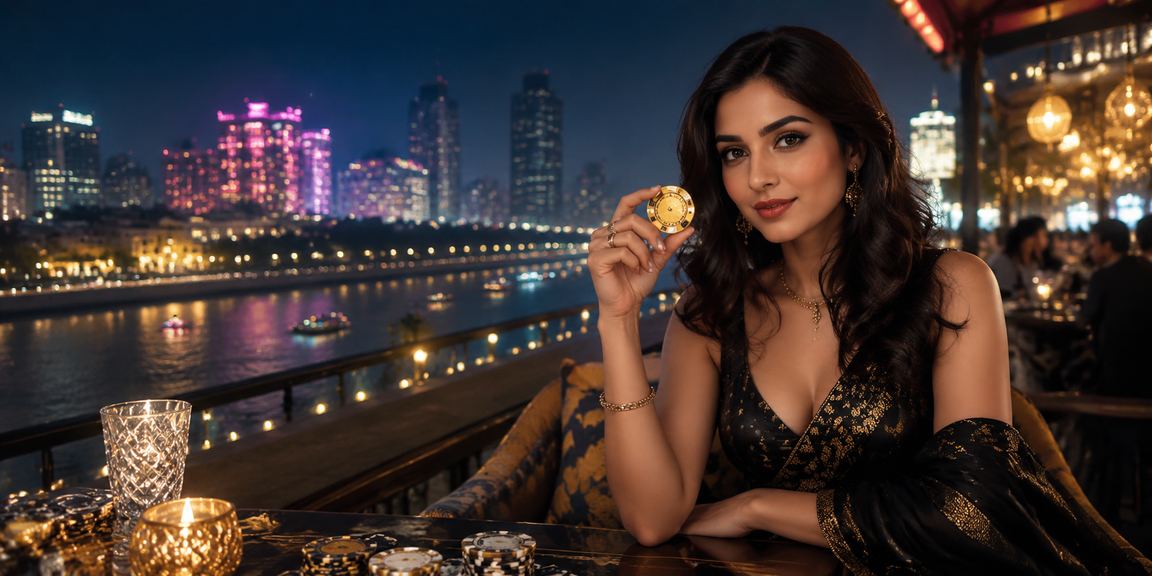 Ahmedabad riverfront scene with players enjoying mobile Teen Patti games