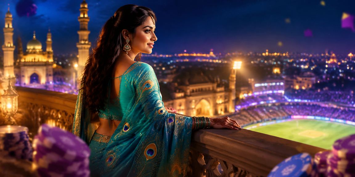 Lucknow old city scenes with cricket fans engaging on Rummy platform using live bets